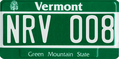 VT license plate NRV008