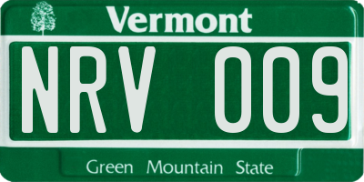 VT license plate NRV009