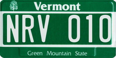 VT license plate NRV010
