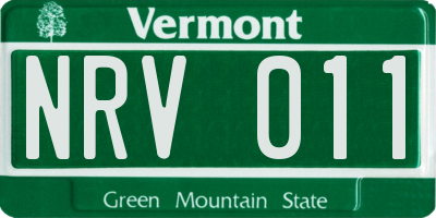 VT license plate NRV011