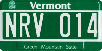 VT license plate NRV014
