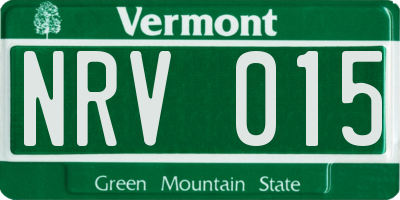 VT license plate NRV015