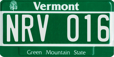 VT license plate NRV016