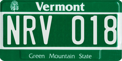 VT license plate NRV018