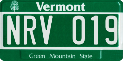 VT license plate NRV019