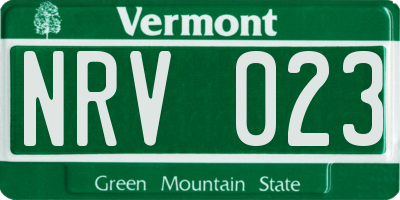 VT license plate NRV023