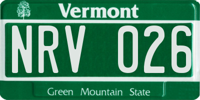 VT license plate NRV026