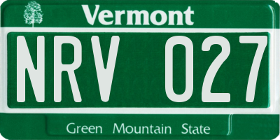 VT license plate NRV027