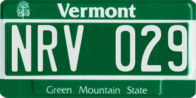 VT license plate NRV029