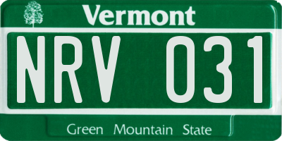 VT license plate NRV031