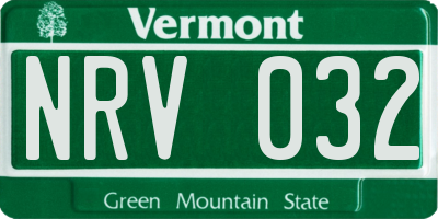 VT license plate NRV032