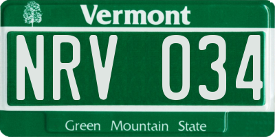VT license plate NRV034