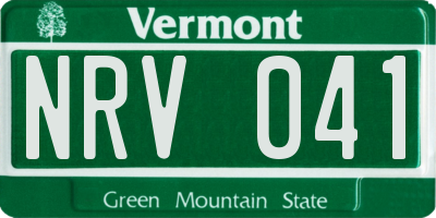 VT license plate NRV041