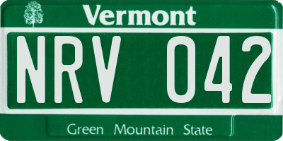 VT license plate NRV042