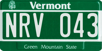 VT license plate NRV043