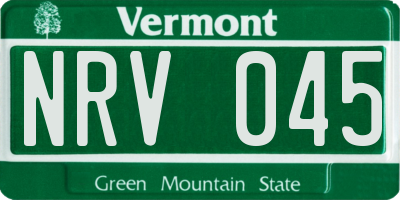 VT license plate NRV045