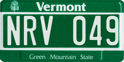 VT license plate NRV049