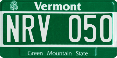 VT license plate NRV050
