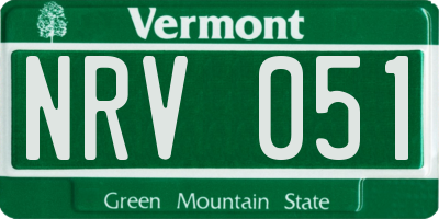 VT license plate NRV051