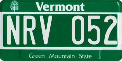 VT license plate NRV052