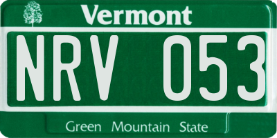 VT license plate NRV053