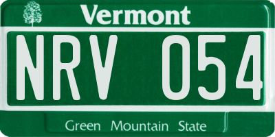 VT license plate NRV054