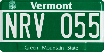 VT license plate NRV055