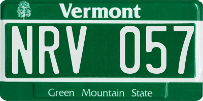 VT license plate NRV057