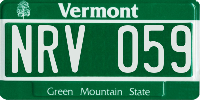VT license plate NRV059
