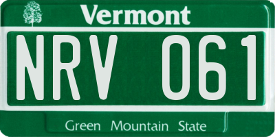 VT license plate NRV061