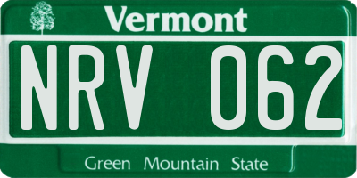 VT license plate NRV062