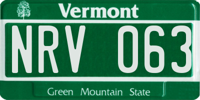 VT license plate NRV063