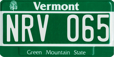 VT license plate NRV065