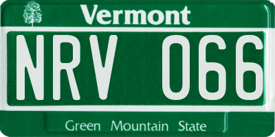 VT license plate NRV066