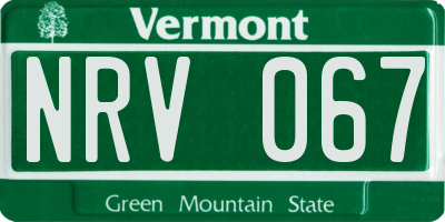 VT license plate NRV067