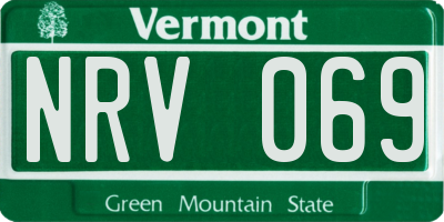 VT license plate NRV069