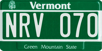 VT license plate NRV070