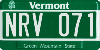 VT license plate NRV071