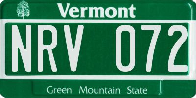VT license plate NRV072