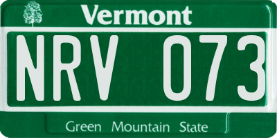 VT license plate NRV073