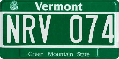 VT license plate NRV074