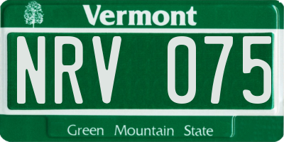 VT license plate NRV075