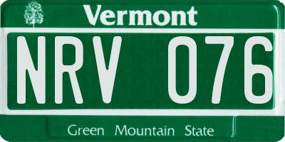 VT license plate NRV076