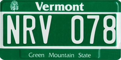 VT license plate NRV078