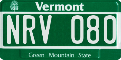 VT license plate NRV080
