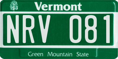 VT license plate NRV081
