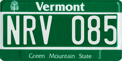 VT license plate NRV085