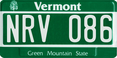 VT license plate NRV086