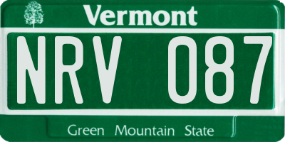 VT license plate NRV087