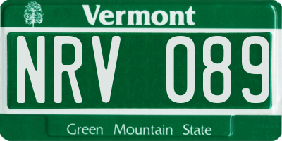 VT license plate NRV089